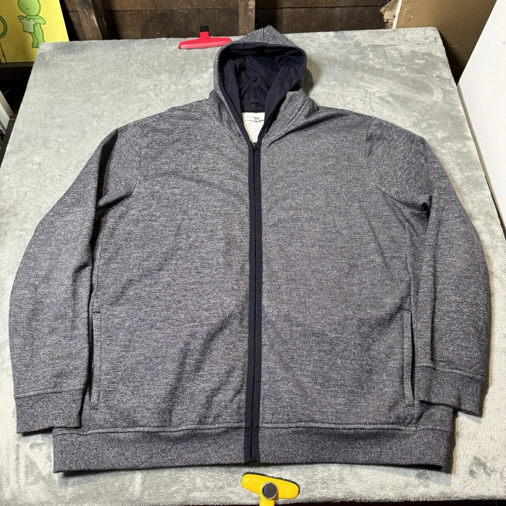 Calibrate Mens Heavyweight‎ 2XL Full Zip Hooded Jacket in Gray Outdoor Casual